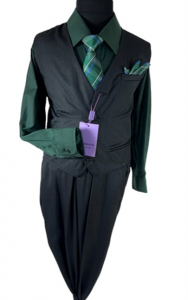 BOYS 4PC VEST SET (2161901) HUNTER GREEN